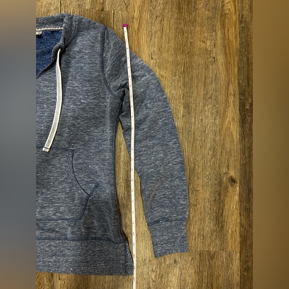 GreenTea Heathered Blue Women's V Neck Hoodie Size Small - Picture 6 of 7